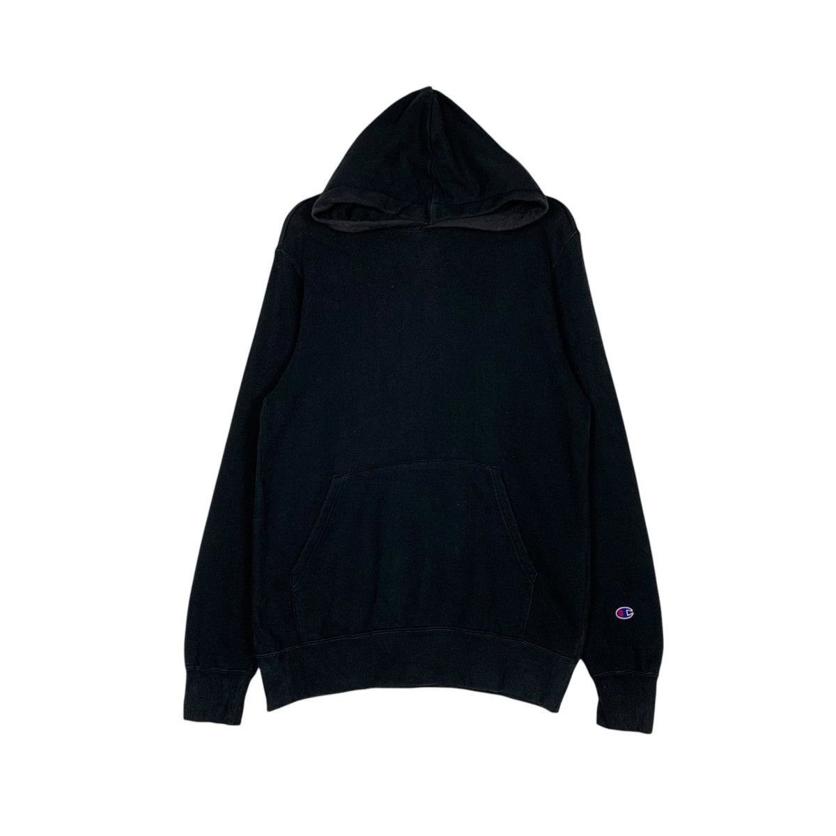 Champion CHAMPION Black Plain Pullover Hoodies Sweatshirt #1434-C65 Size US XL / EU 56 / 4 - 3 Thumbnail
