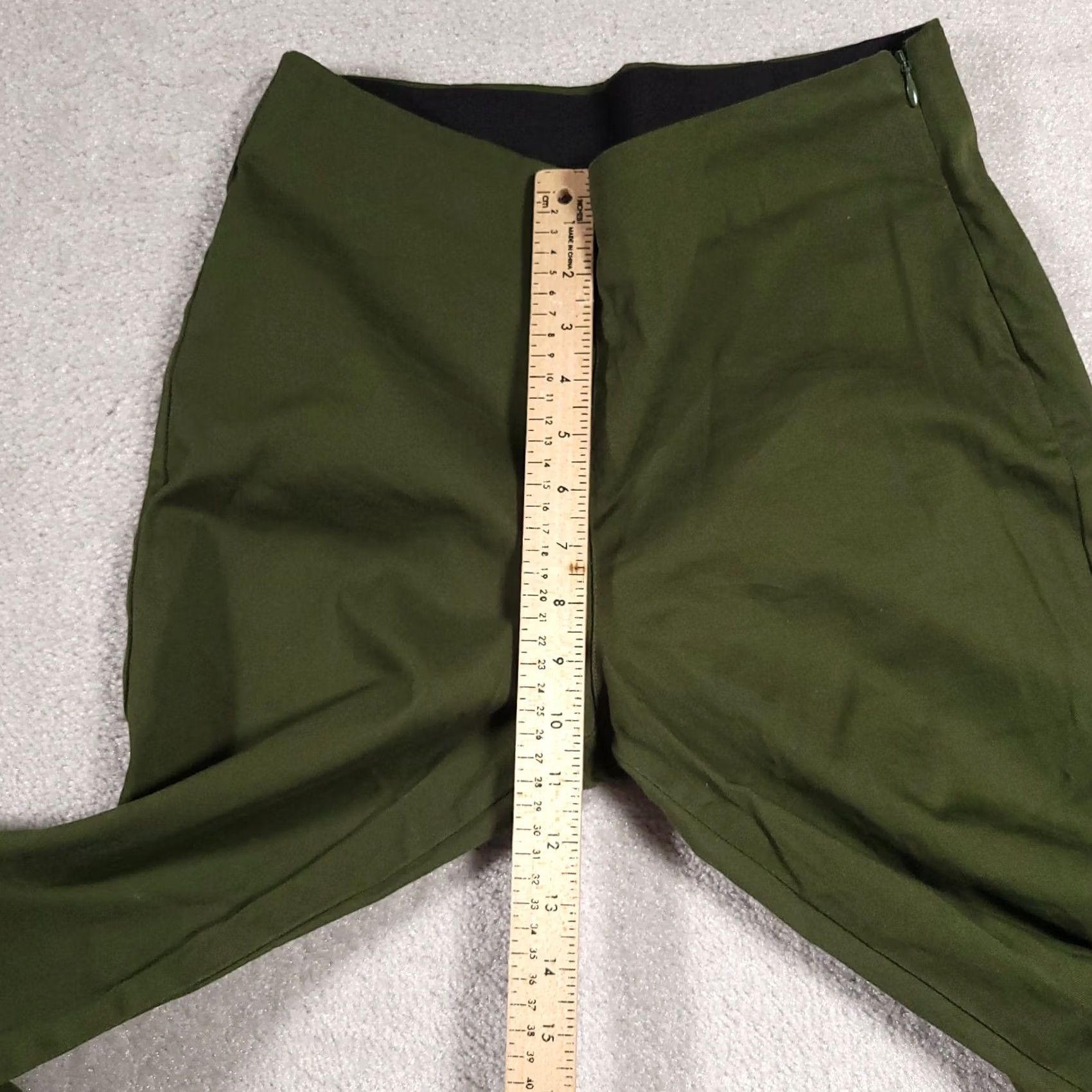 Old Navy Old Navy Skinny Chino Pants Womens 6 Green Elastic Waist Side Zip Ankle Women's Size 28" / US 6 / IT 42 - 6 Thumbnail