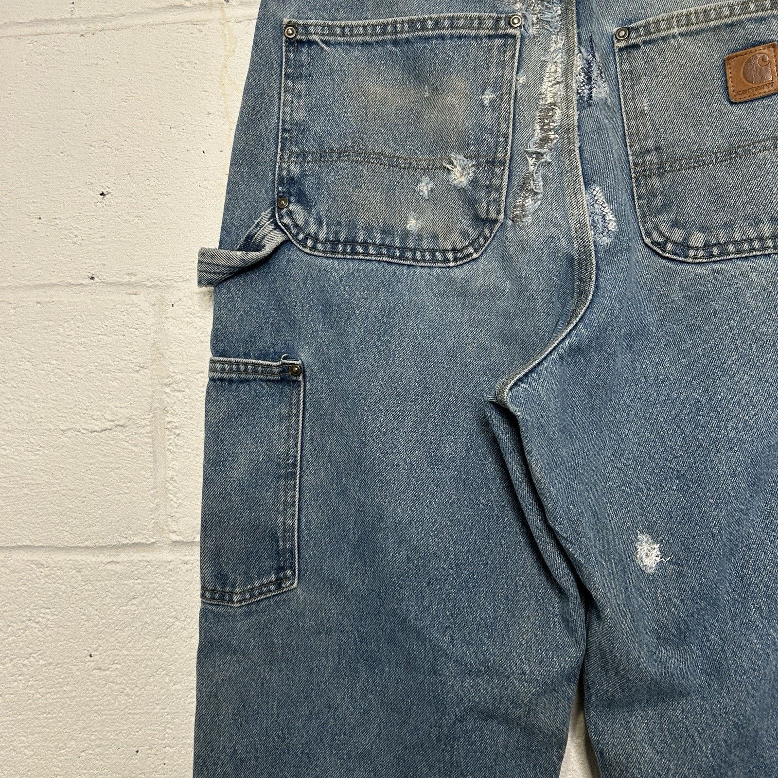 Carhartt Vintage Carhartt Logger Denim DoubleKnee Pants “Darkstone” Size US 32 / EU 48 - 8 Thumbnail