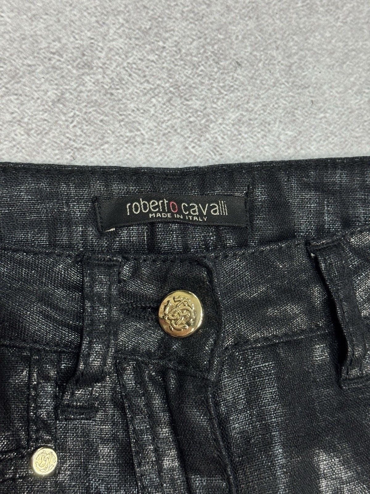 Roberto Cavalli Women’s Vintage Roberto Cavalli Linen Glossy Dress Pants Size 27" / US 4 / IT 40 - 6 Thumbnail