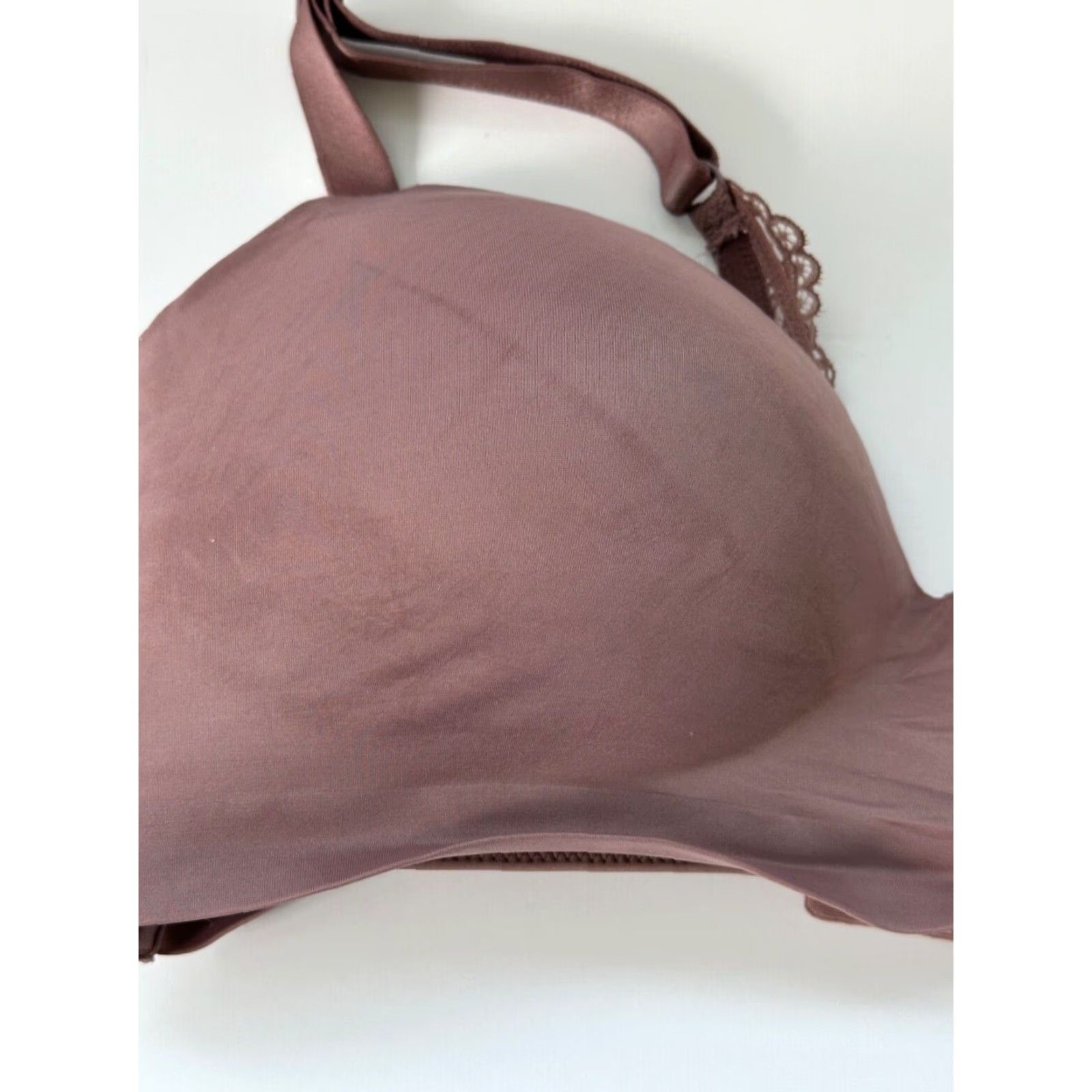 Vintage Soma Intimates T-Shirt Bra 40C Mochaccino Lace Wireless Womens Size ONE SIZE - 2 Thumbnail