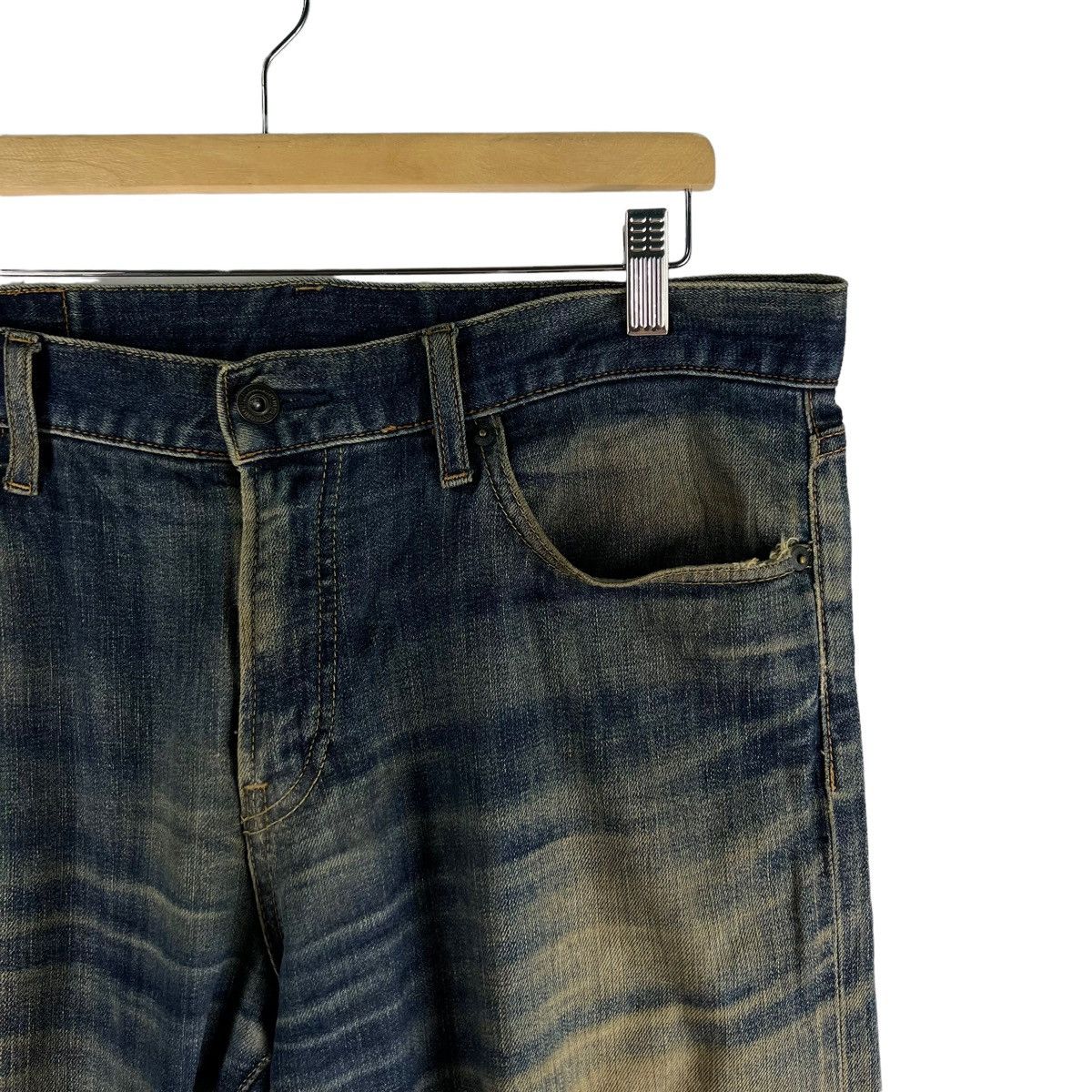 Japanese Brand 🔥VTG DISTRESSED DENIM JEANS UJ ISSEY MIYAKE Size US 38 / EU 54 - 4 Thumbnail