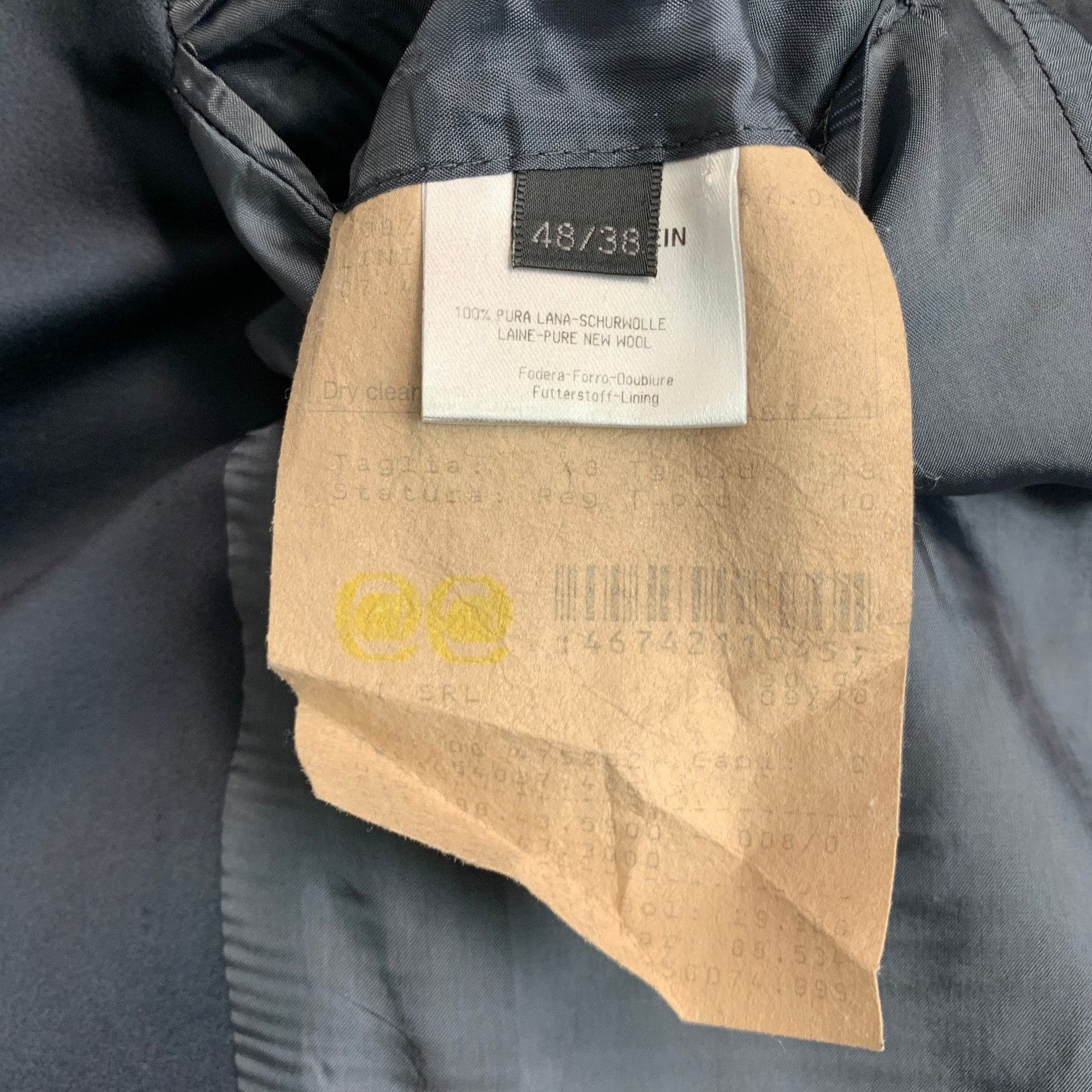 Calvin Klein Size 38 Black Wool Peak Lapel Sport Coat Size 38R - 8 Thumbnail