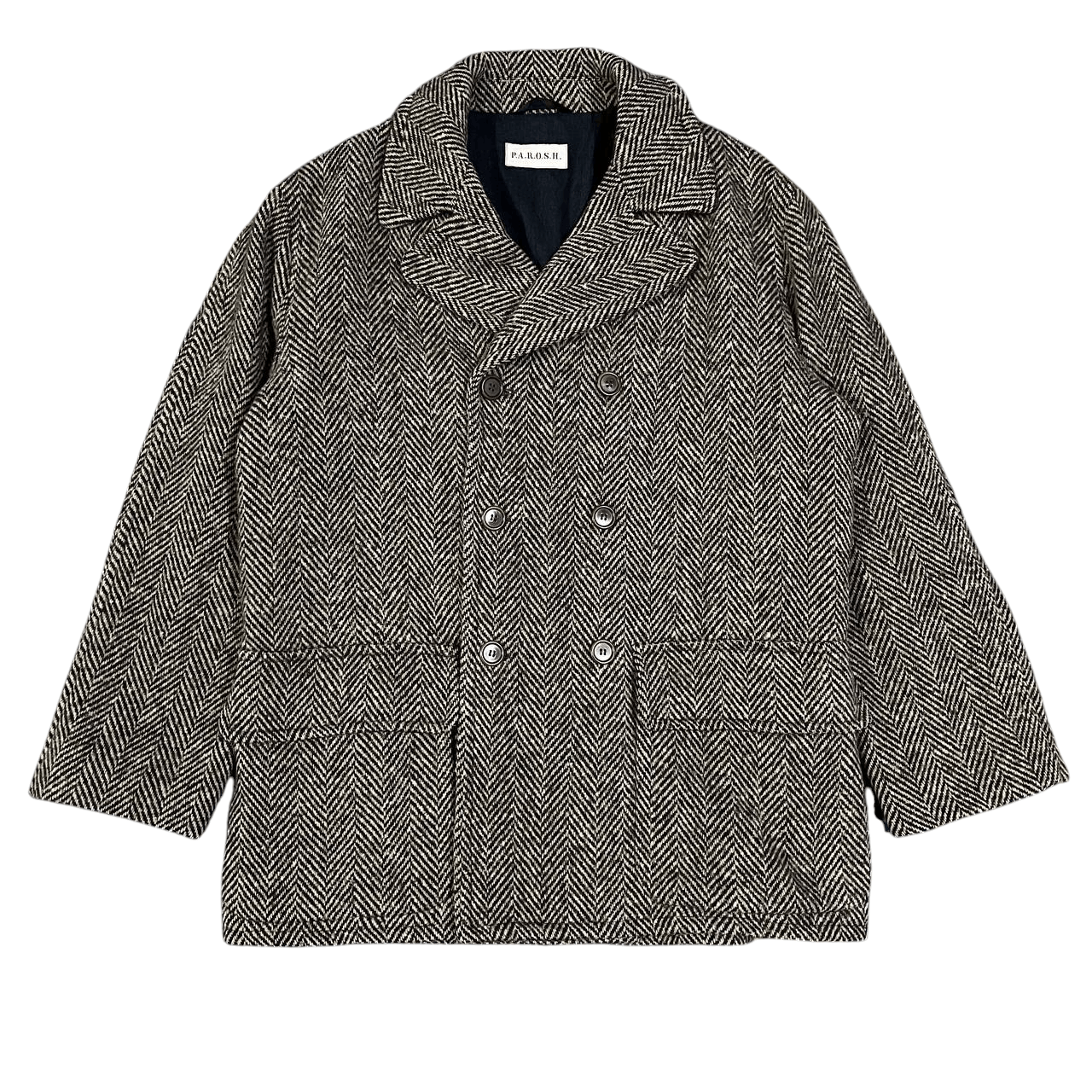 Brunello Cucinelli P.A.R.O.S.H. Herringbone Coat Double Breasted BC Inspired Size US M / EU 48-50 / 2 - 1 Thumbnail