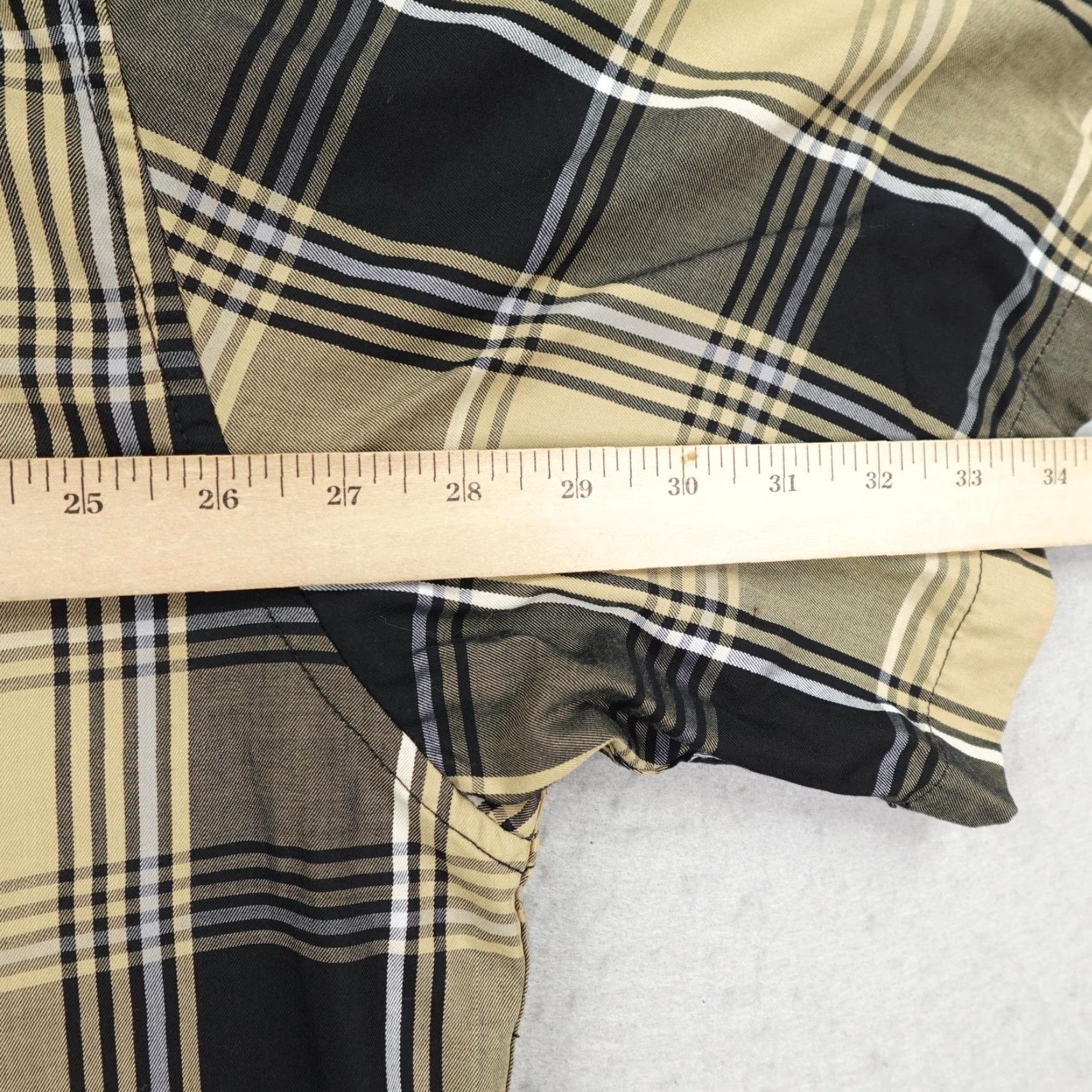 Vintage Dixxon Flannel Shirt Mens 4XL Black Beige Plaid Drexyl Bamboo Blend Short Sleeve Size US XXL / EU 58 / 5 - 7 Thumbnail