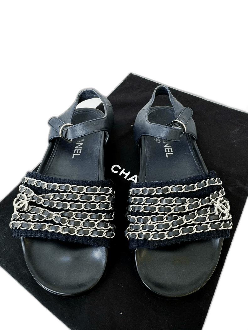 Chanel Chanel Chain Sandals Size 36 Authentic -2505 Size US 6 / IT 36 - 1 Thumbnail