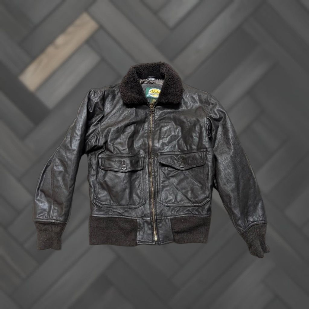 Vintage VINTAGE Cabela's GOATSKIN Leather BOMBER Jacket Brown Mens S Size US S / EU 44-46 / 1 - 1 Thumbnail