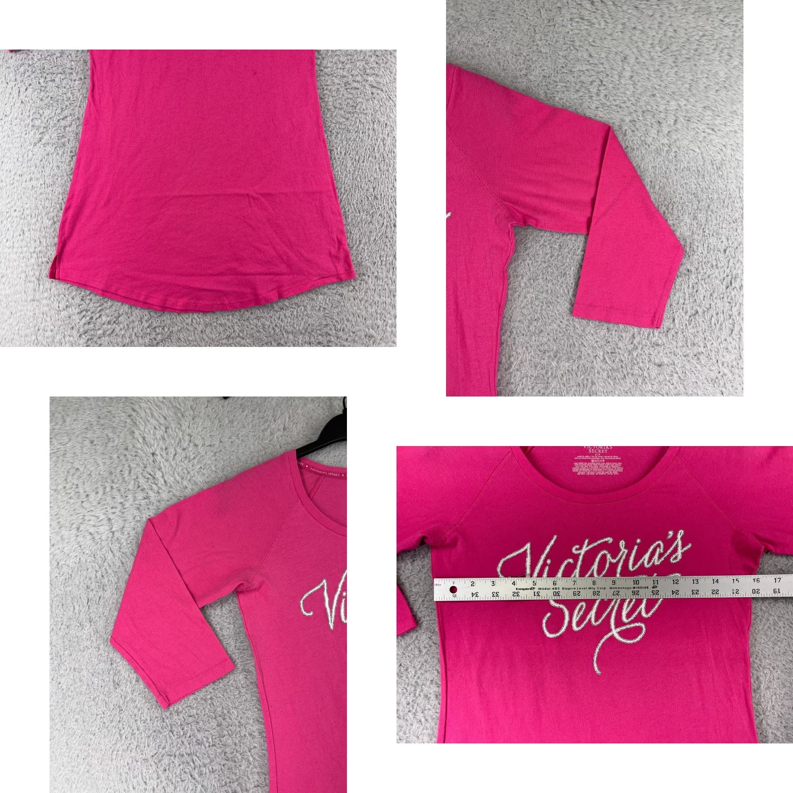Victoria's Secret Victoria's Secret Shirt Womens Small Pink Round Neck 3/4 Sleeve Cotton Blend Logo Size S / US 4 / IT 40 - 8 Thumbnail