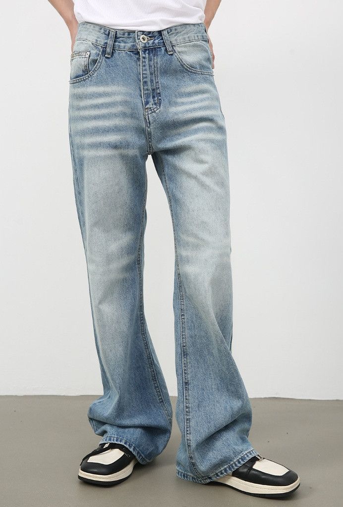 Japanese Brand × Jean Men's washed loose straight flared jeans Size US 32 / EU 48 - 3 Thumbnail