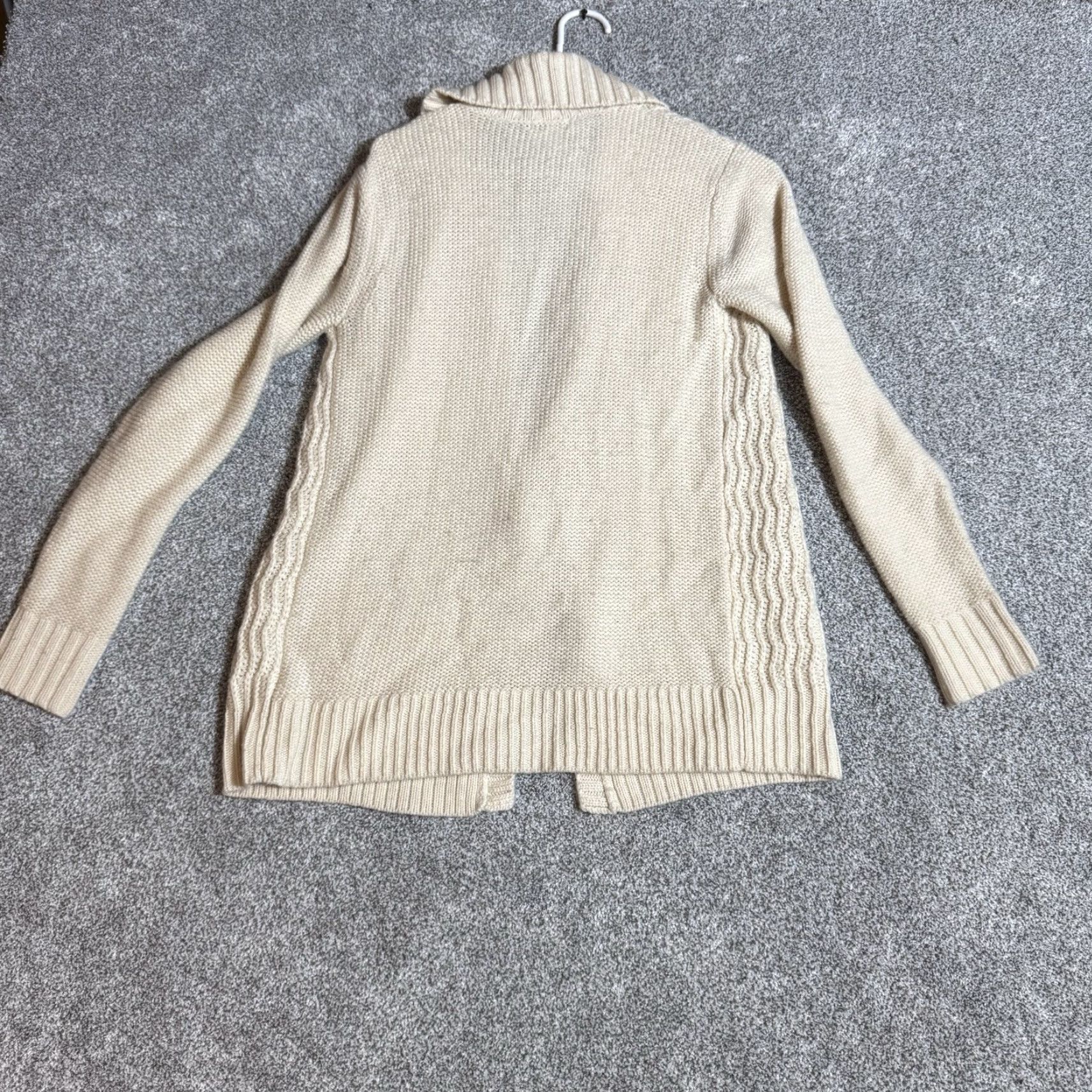 Merona Merona Cardigan Sweater Women M Open Front Cozy Shawl Collar Ivory 100% Acrylic Knit Regular Vintage? No (No) - exclude N/A. Size M / US 6-8 / IT 42-44 - 7 Thumbnail