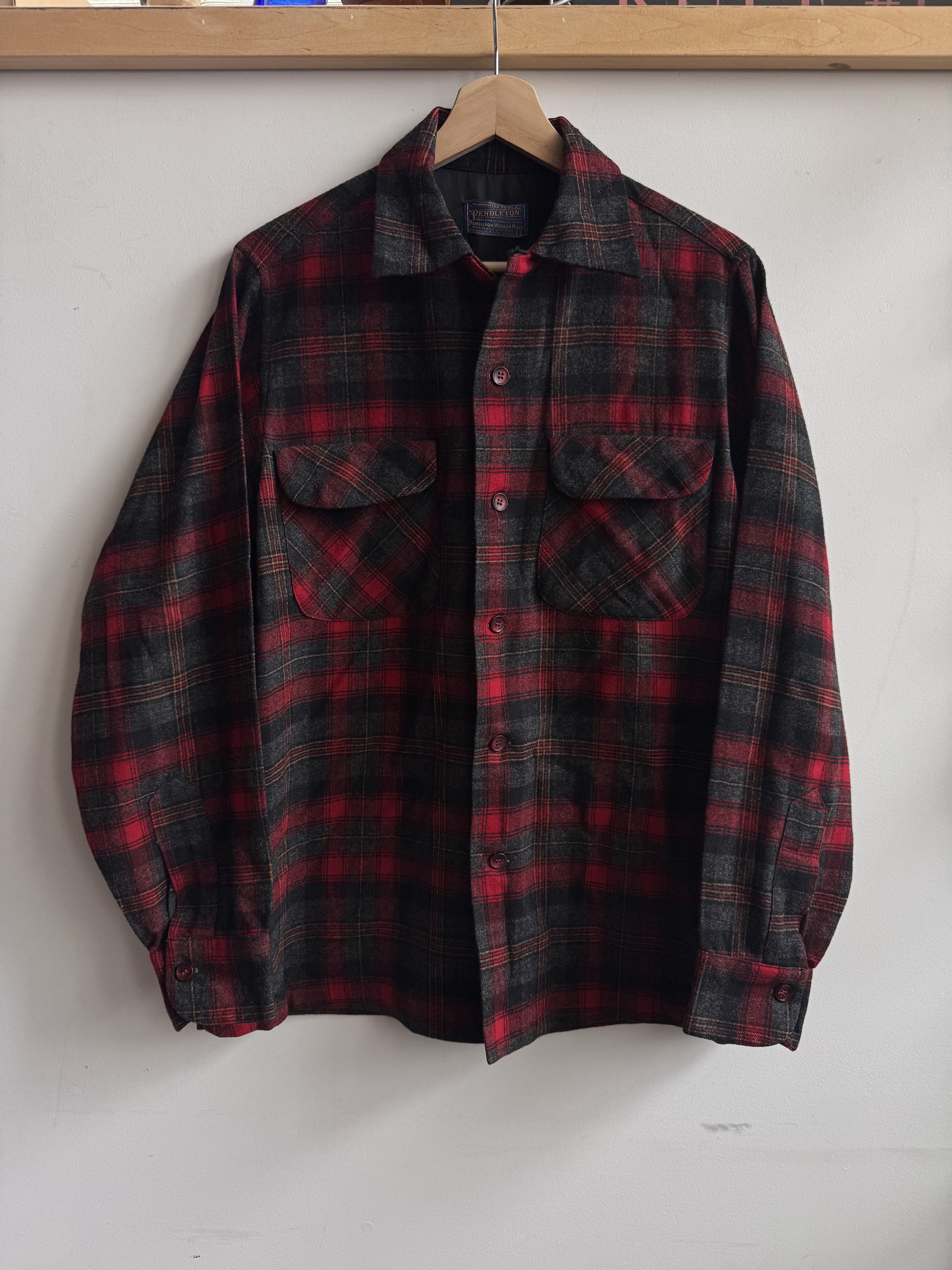 Pendleton 60/70s Pendleton Red Wool Plaid Flannel Loop Collar Size S Size US S / EU 44-46 / 1 - 1 Thumbnail