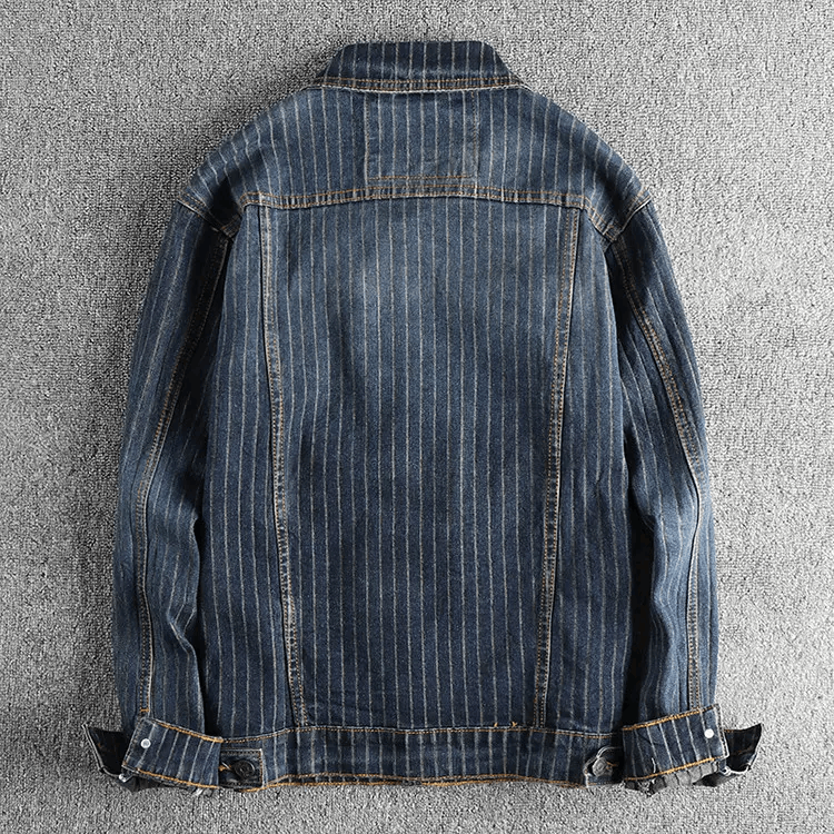Other American Retro Striped Old Vintage Washed Denim Jacket Size US L / EU 52-54 / 3 - 2 Thumbnail