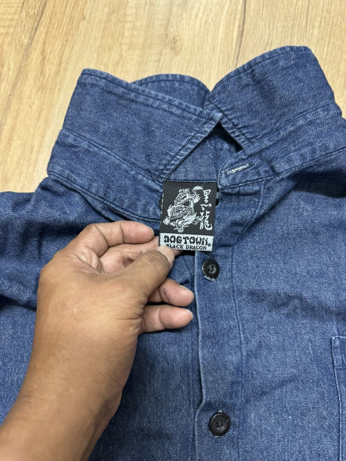Dogtown × Japanese Brand DOGTOWN EMBROIDERY LOGO DENIM SHIRT Size US XL / EU 56 / 4 - 5 Thumbnail