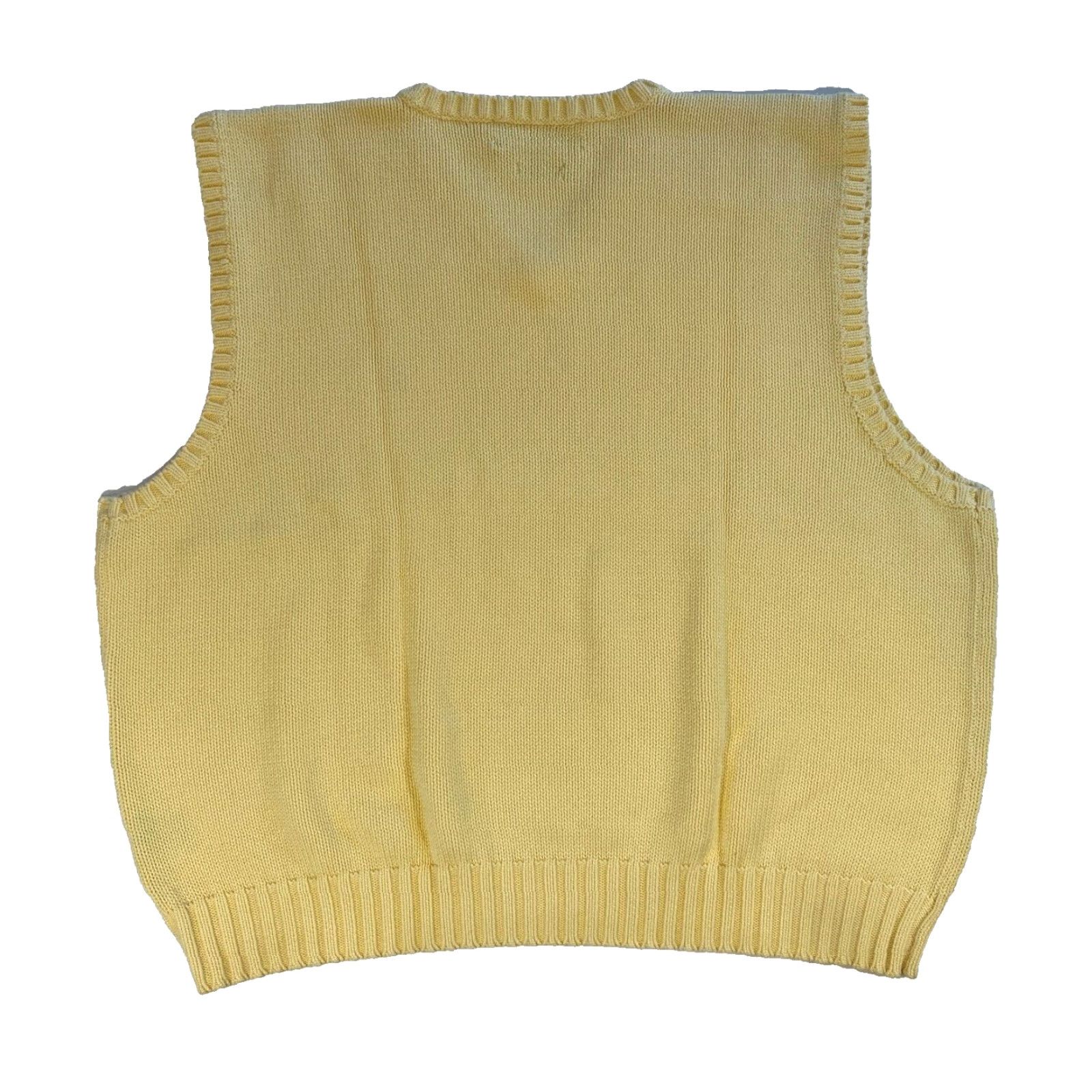 Ralph Lauren VINTAGE Ralph Lauren Men's Polo Knit Vest Shirt XL Yellow 90s Pastel Yellow Mens 90s Vintage Polo Ralph Lauren Knit Sweater Vest Size US XL / EU 56 / 4 - 4 Thumbnail