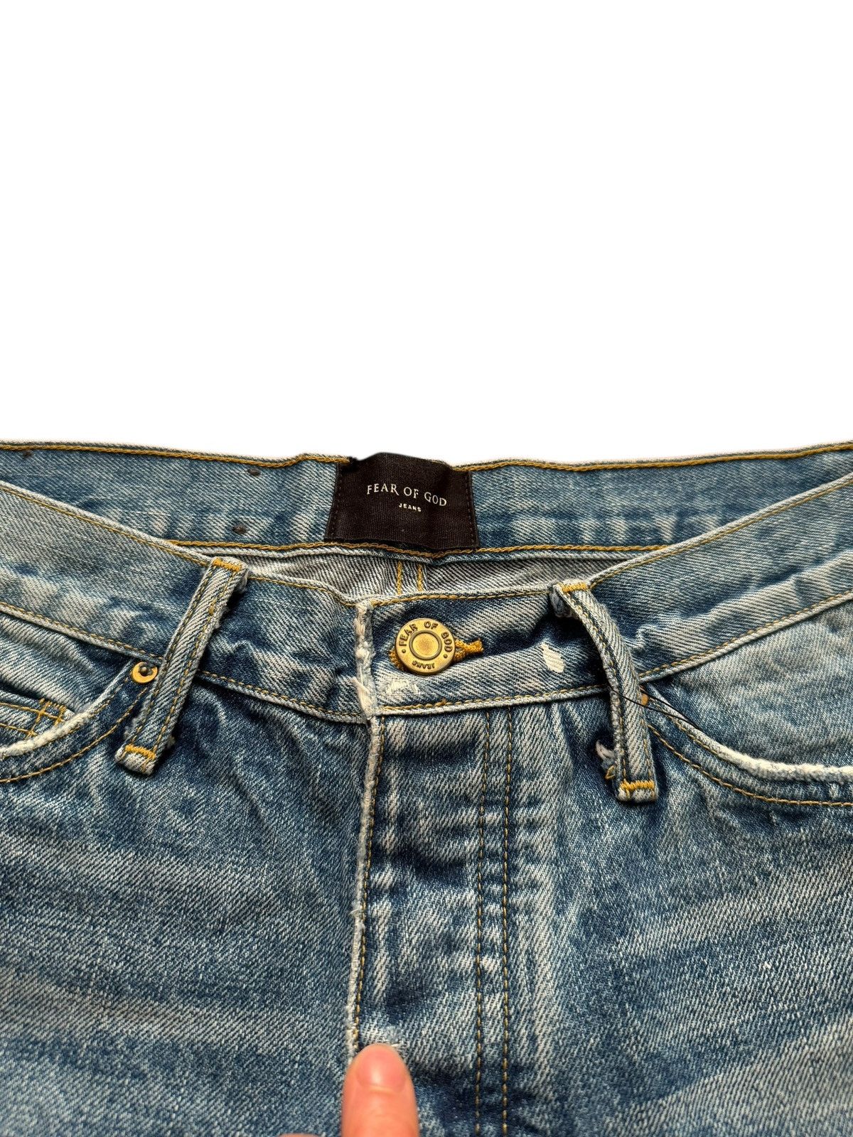 Fear of God Fifth Collection Painted Denim Blue Size US 30 / EU 46 - 9 Thumbnail
