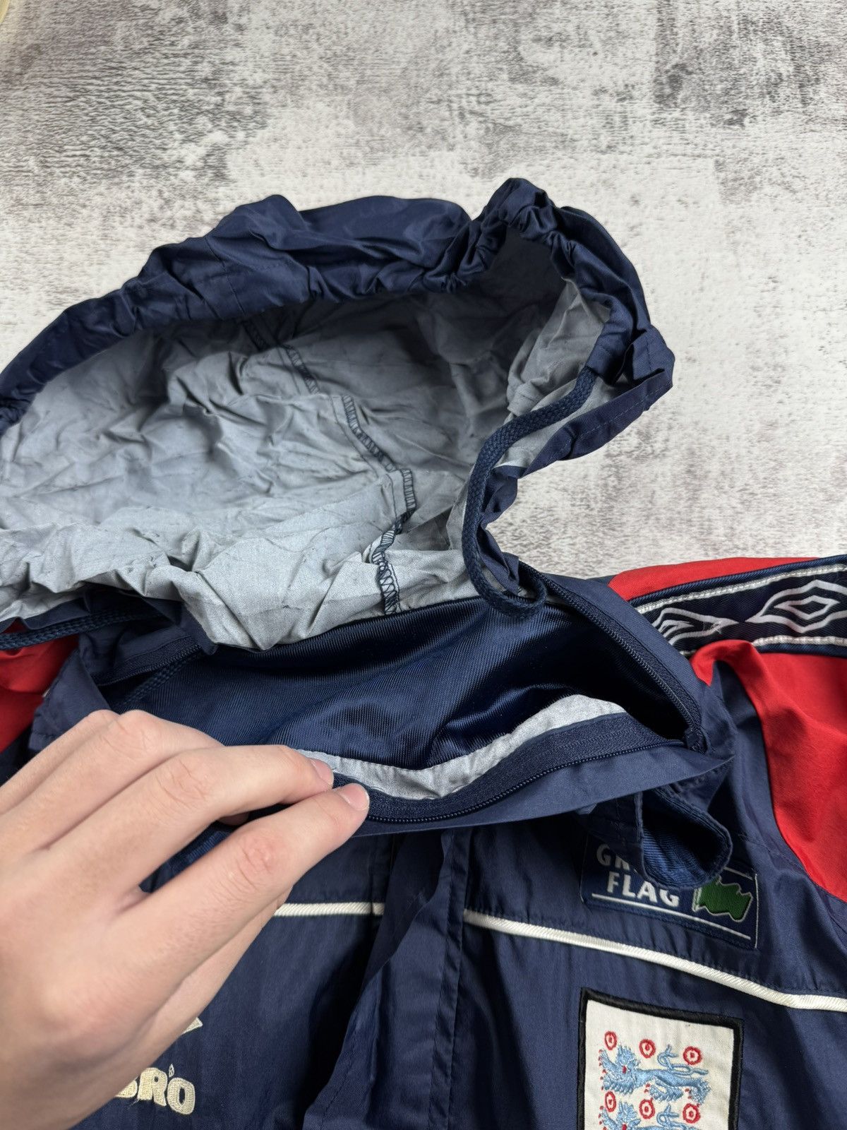 Umbro England 1996 Football Track Jacket Green Flag Windbreaker Size US L / EU 52-54 / 3 - 18 Thumbnail