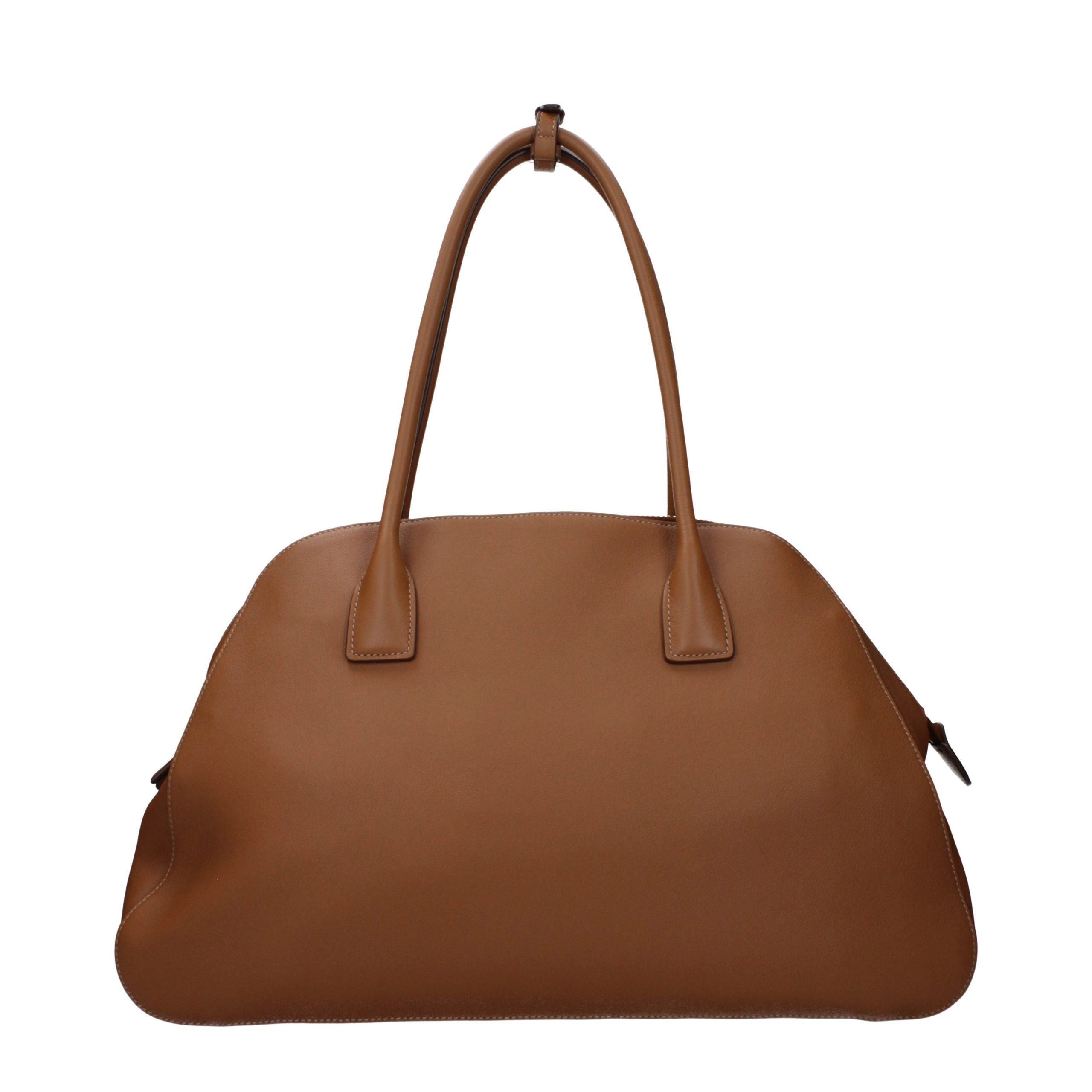 Prada Prada Brown Leather Shoulder Bag Size ONE SIZE - 3 Thumbnail