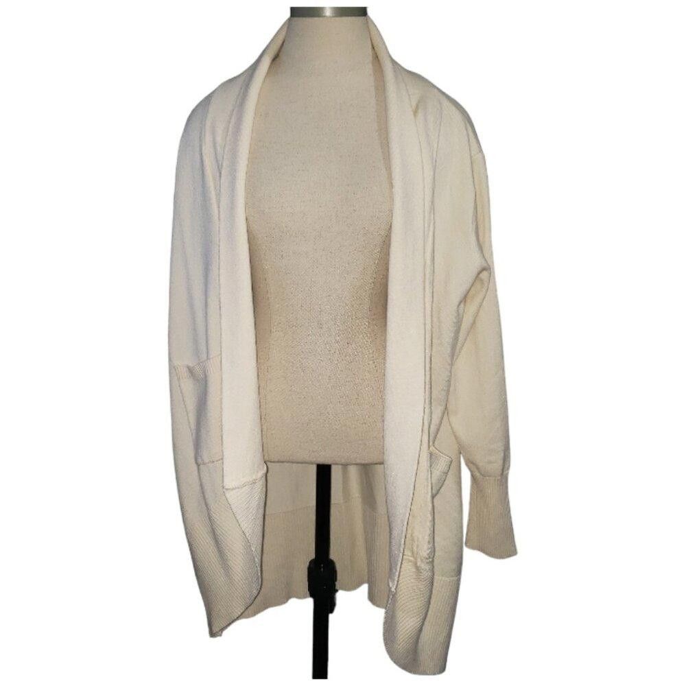 Designer CT1664 Ladies Ivory Open Cardigan with Pockets XXL Size XXL / US 16-18 / IT 52-54 - 1 Thumbnail