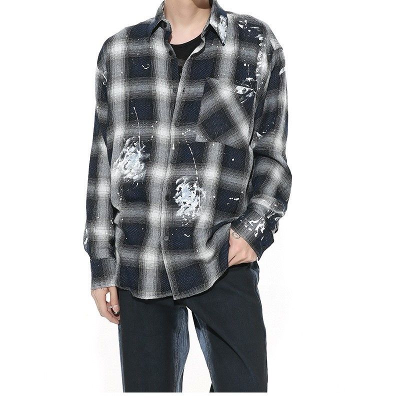 image of Crazy Shirts Paint Splatter Flannel Long Sleeve Shirt, Men's (Size Medium)