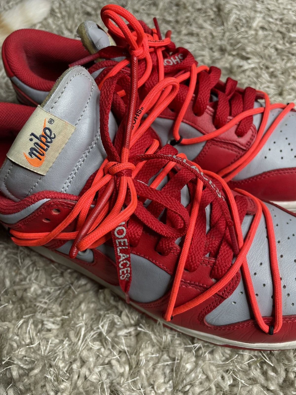 Nike × Off-White Nike x Off White Dunk Low University Red Size US 9 / EU 42 - 11 Thumbnail
