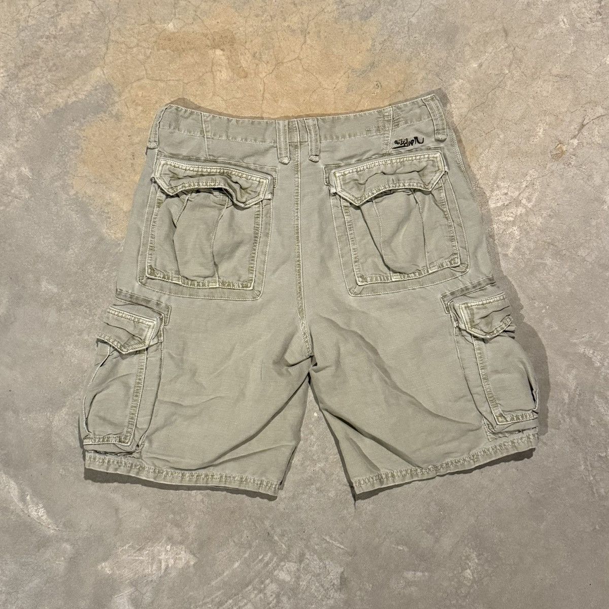 Quiksilver Vtg 2000s Quiksikver Faded 3D Cargo Pocket Baggy Shorts ERD Size US 34 / EU 50 - 7 Thumbnail
