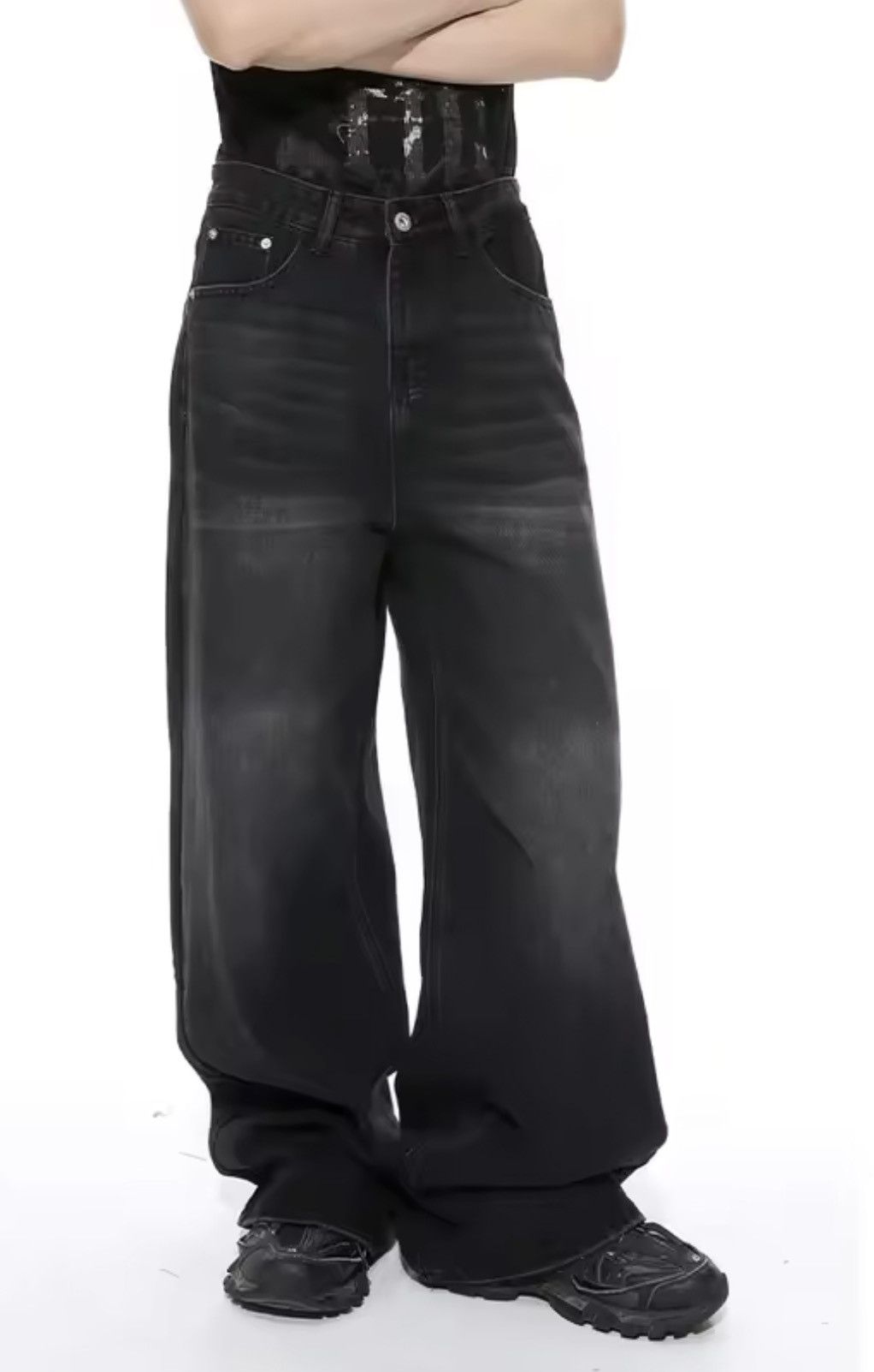 Jean Chiyuri x Maeda Black Washed Denim Jeans Size US 29 - 5 Thumbnail