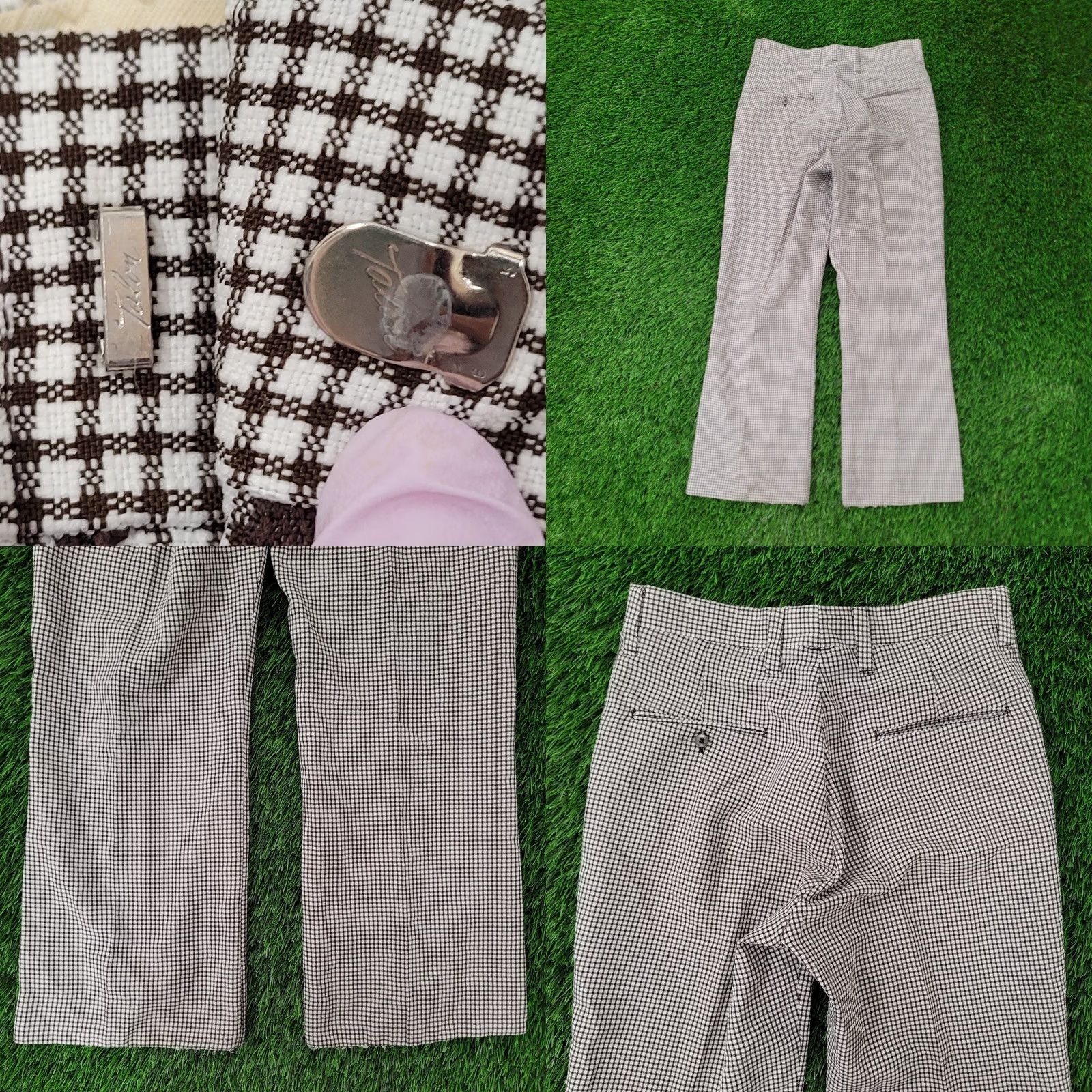 Vintage VINTAGE 80s Disco MOD Polyester Pants 30x27 Checkered Flared Boots Size US 30 / EU 46 - 8 Thumbnail