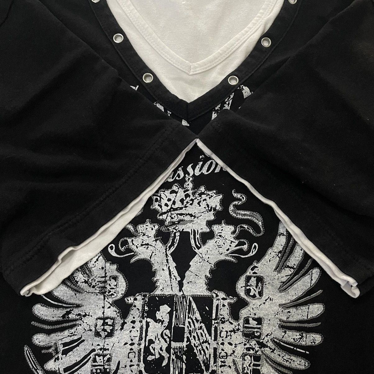 If Six Was Nine 🇯🇵 Y2K WILD LIFE DOUBLE LAYER PUNK GOTHIC TSHIRT Size US L / EU 52-54 / 3 - 6 Thumbnail