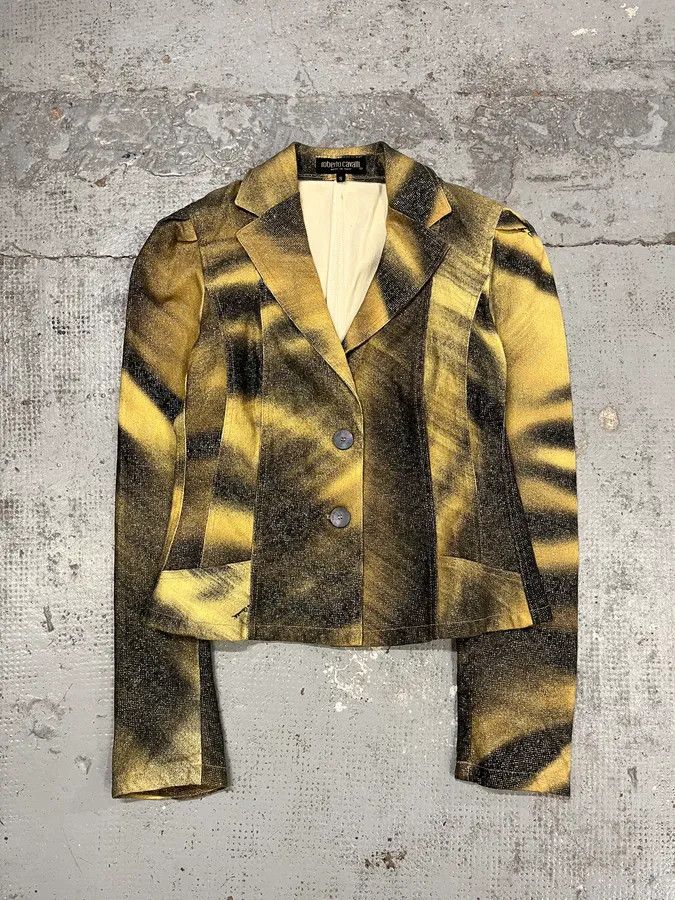 Roberto Cavalli FW2000 Roberto Cavalli Savage Black & Yellow Blazer Jacket Size M / US 6-8 / IT 42-44 - 1 Thumbnail