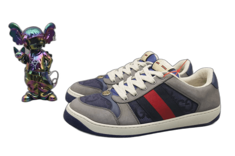 gucci screener dirty shoes gray size 8.5-2507