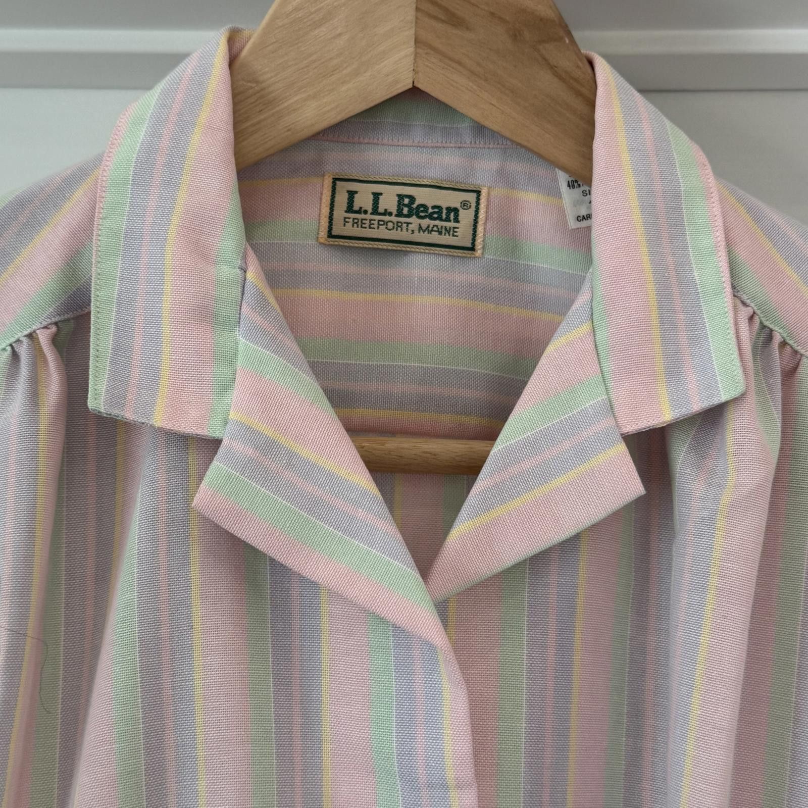 L.L. Bean Vintage 1970’s L.L. Bean Pastel Striped Button-Up Shirt Dres Size ONE SIZE - 3 Thumbnail