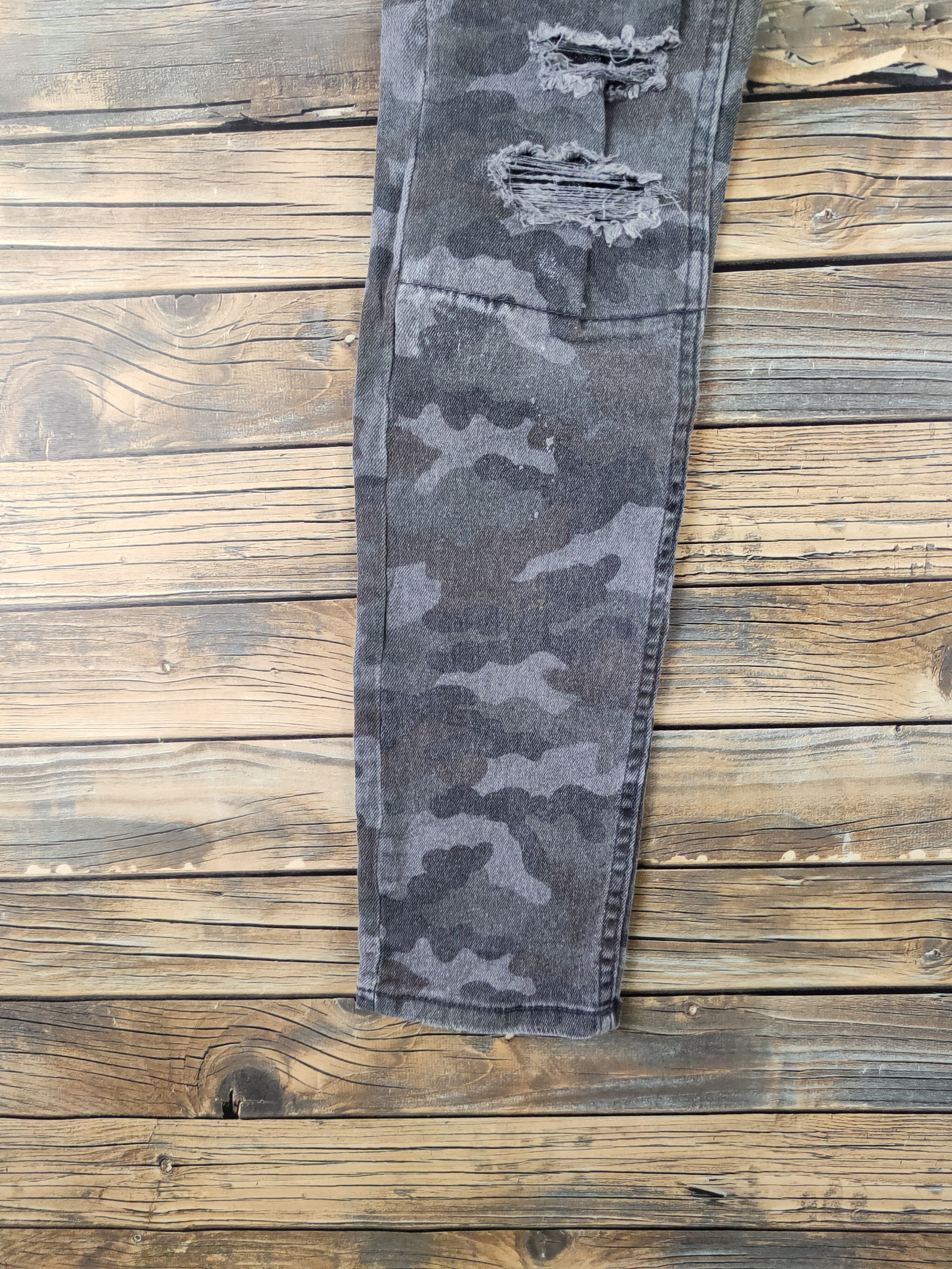 Japanese Brand DLL Bridge Camo Distressed Ripped Skinny cargo pants #192 Size 30" / US 8 / IT 44 - 4 Thumbnail
