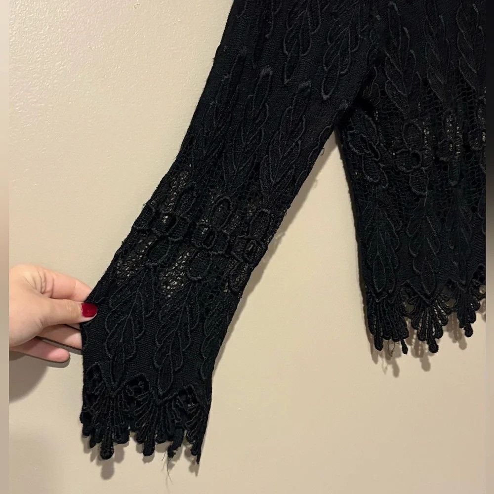 Vintage witchy whimsigoth lace button up cardigan blazer open knit Size XL / US 12-14 / IT 48-50 - 3 Thumbnail