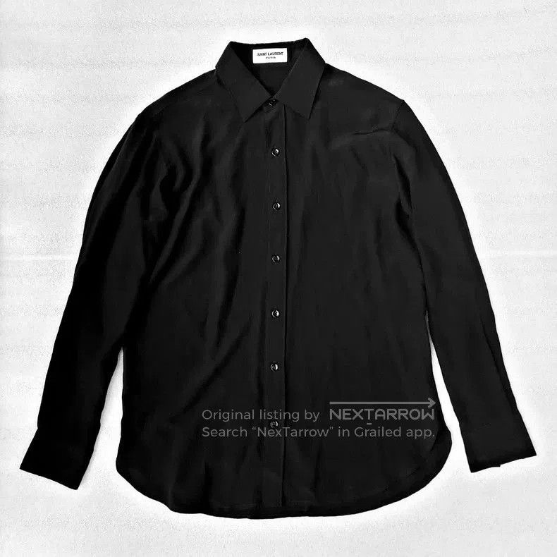 Saint Laurent Paris SAINT LAURENT 14FW Silk Black Shirt. Size XS / US 0-2 / IT 36-38 - 1 Thumbnail