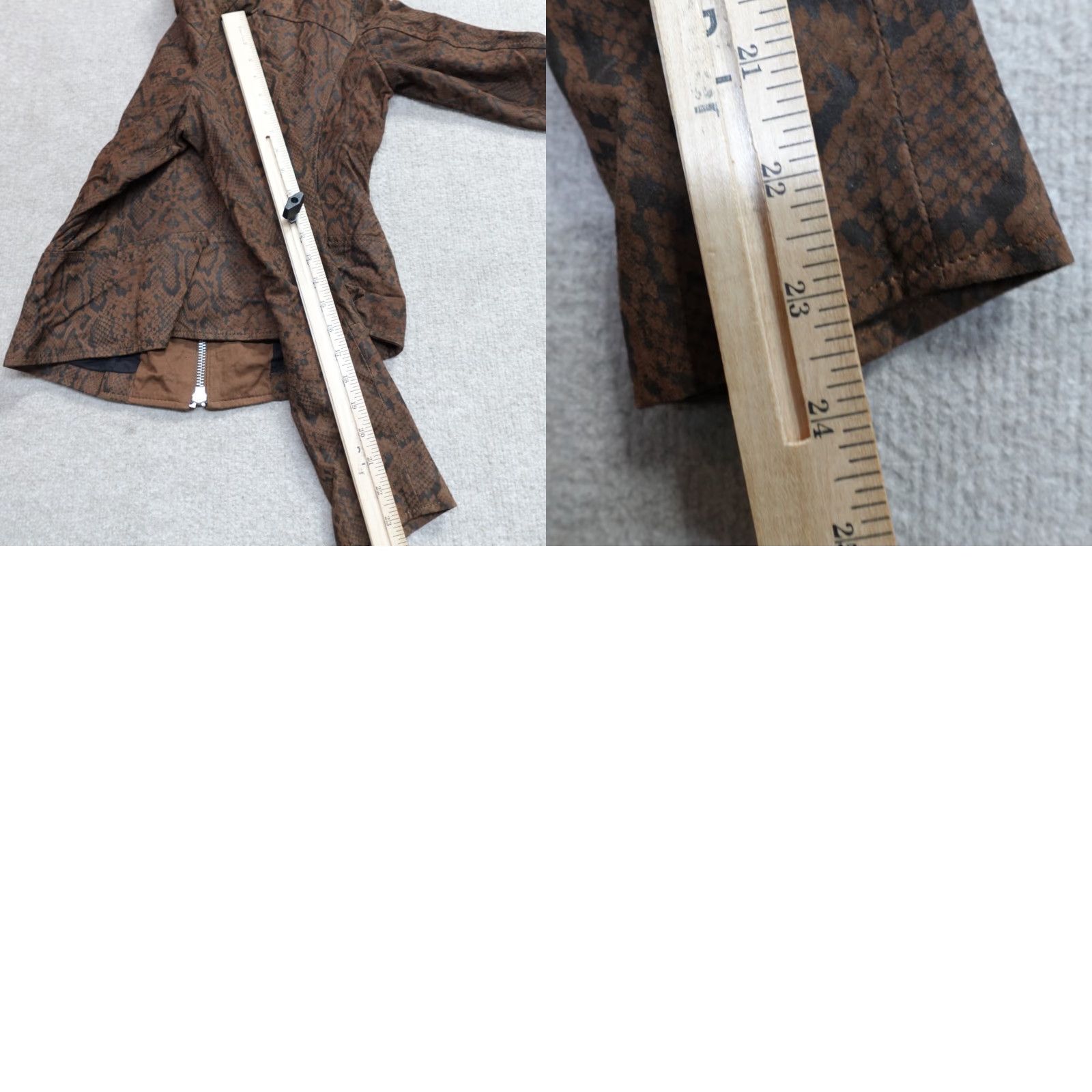 Vintage Bully Jacket Womens 8 Brown Snake Print Lambskin Leather New Biker Snakeskin Mens? Wait. Size M / US 6-8 / IT 42-44 - 9 Thumbnail