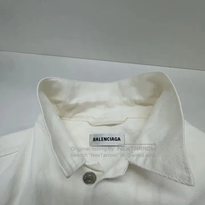 Balenciaga Balenciaga White Stone Washed Denim Jacket for Men. Size US L / EU 52-54 / 3 - 5 Thumbnail