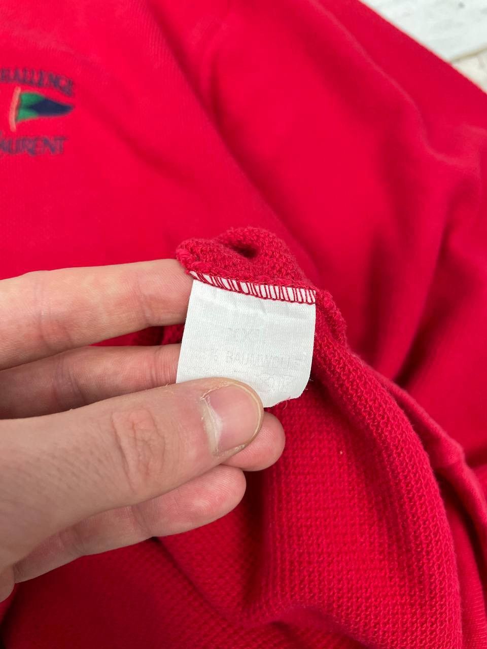 Vintage × Yves Saint Laurent Vintage Yves Saint Laurent Polo Sweatshirt Red Mini Logo Size US XXL / EU 58 / 5 - 8 Thumbnail