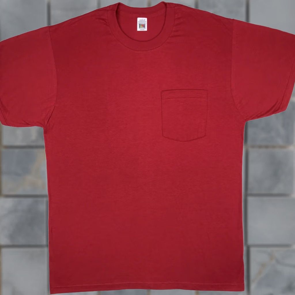 Fruit Of The Loom VINTAGE Fruit of the Loom T-Shirt Mens L Red 90s 80s Paper Thin NOS Burgund y Shirt Size US L / EU 52-54 / 3 - 1 Thumbnail