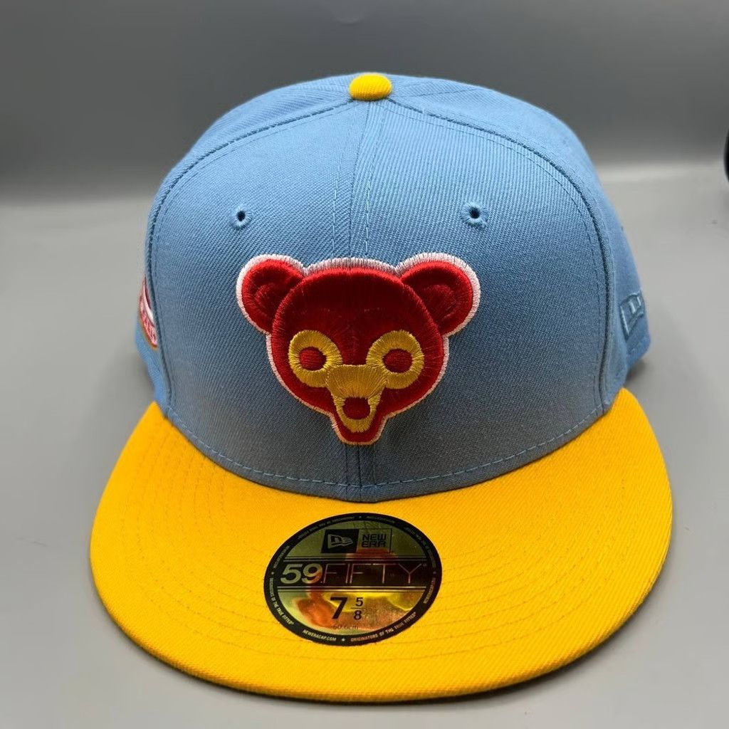 New Era Chicago Cubs Hat Men 7 5/8 Blue 59Fifty New Era Fitted Cap Size ONE SIZE - 2 Thumbnail