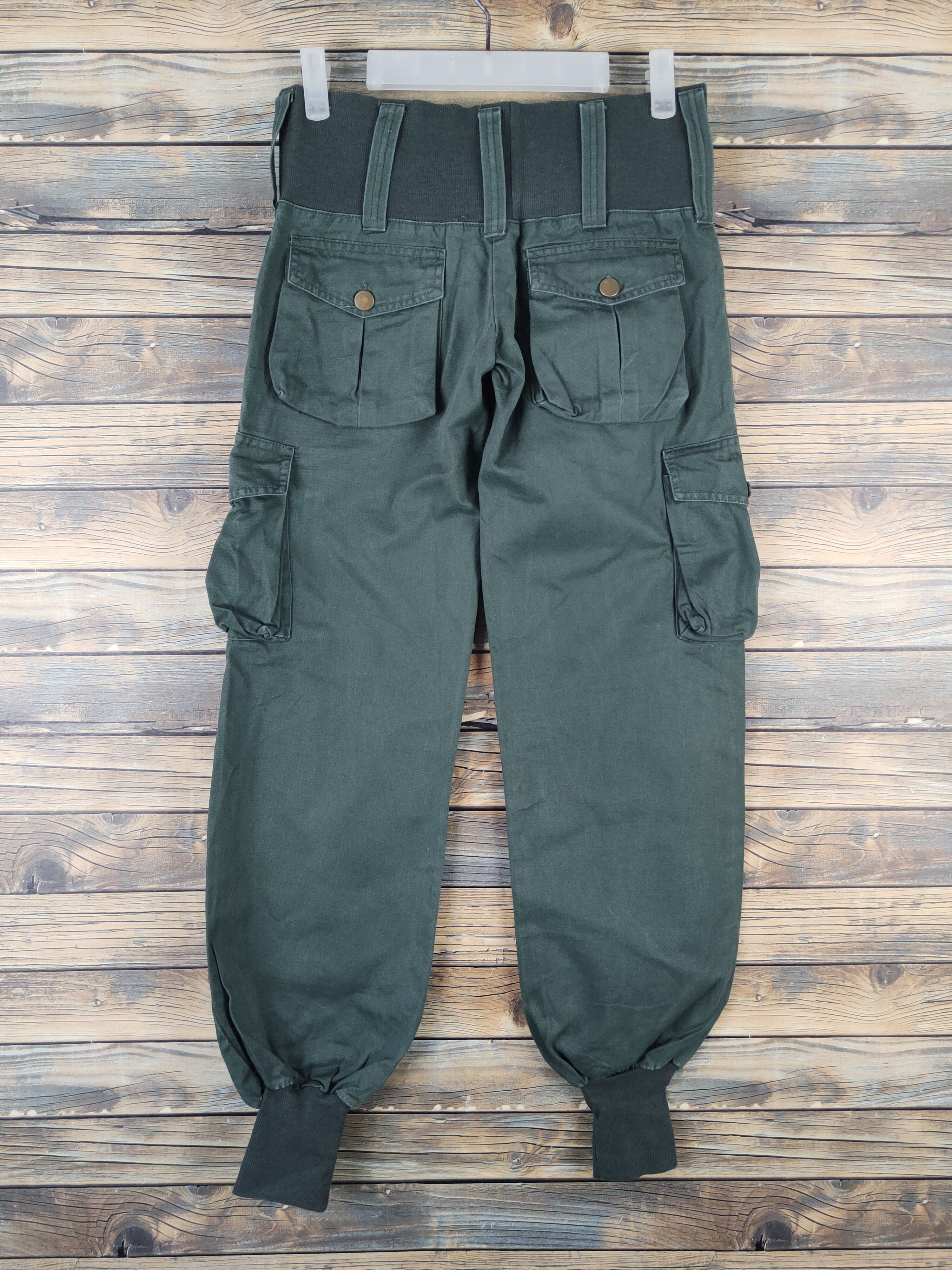 Japanese Brand DL Blue Brain Dark Green Multipocket Joggers #2398 Size 27" / US 4 / IT 40 - 7 Thumbnail