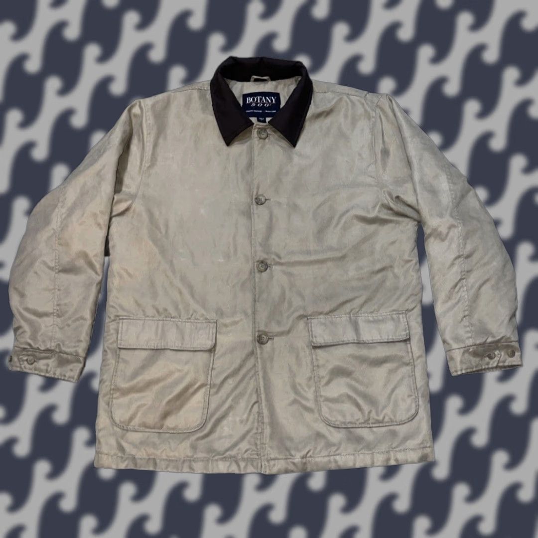 Vintage Botany 500 Coat Mens L Tan Casual Mid-Length Button Up Quilted Lining Soft Jacket Size US L / EU 52-54 / 3 - 1 Thumbnail