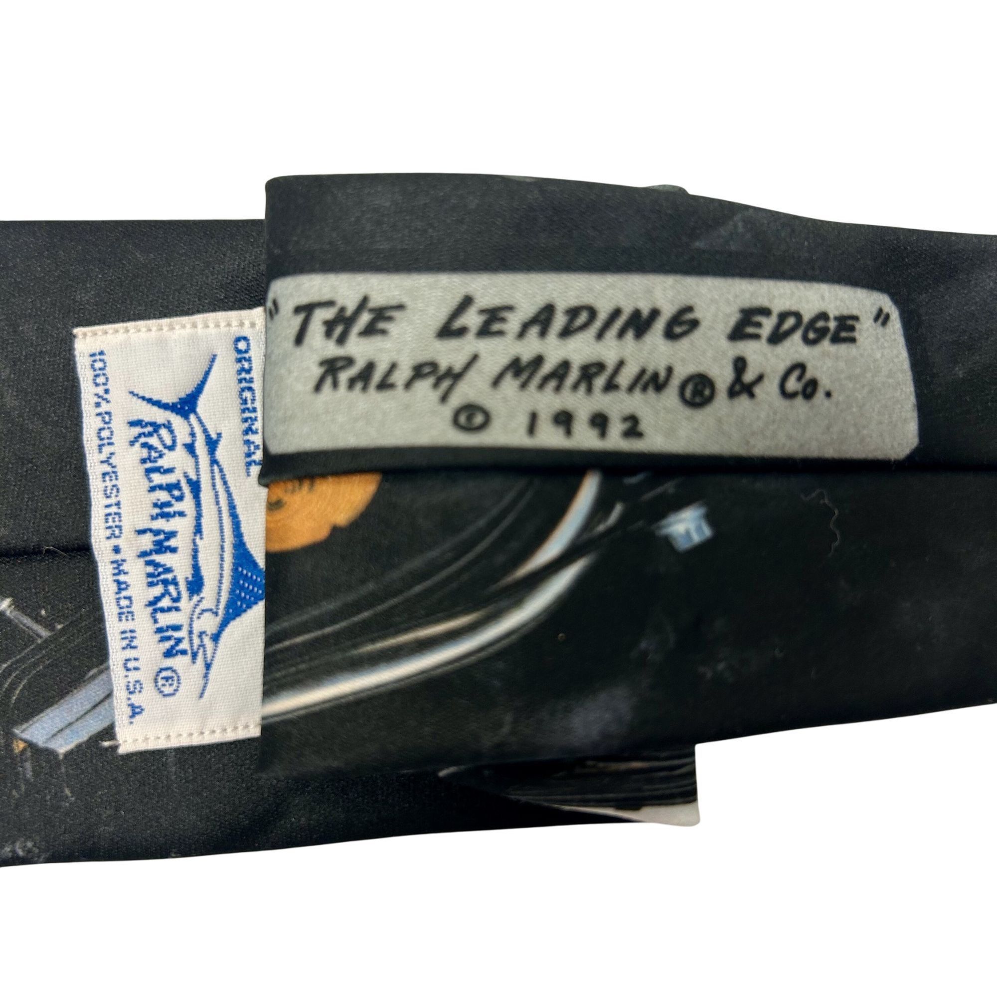 Ralph Marlin Vtg 1992 Ralph Marlin The Leading Edge Necktie 90's HARLEY Size ONE SIZE - 3 Thumbnail