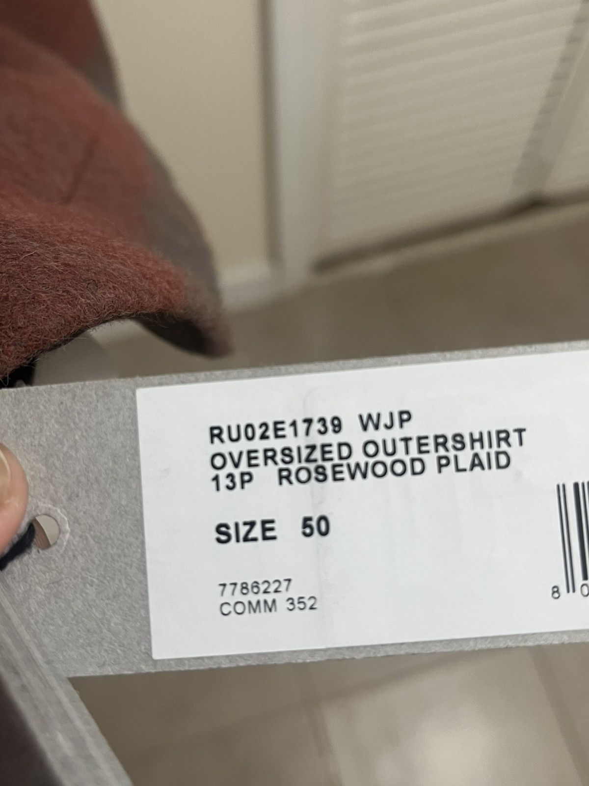 Rick Owens Rick Owens Oversized Outershirt Rosewood Plaid Sz 50 Size US M / EU 48-50 / 2 - 8 Thumbnail