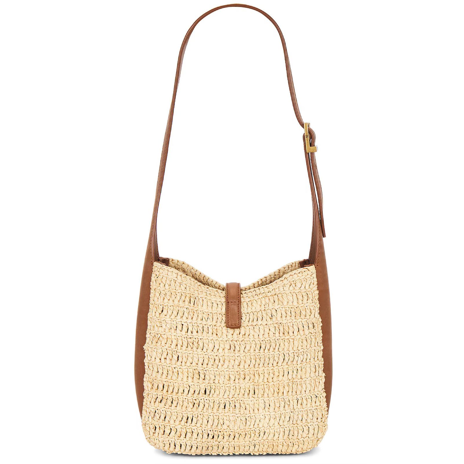 Yves Saint Laurent Saint Laurent Baby Le 5 A 7 Raffia YSL Hobo Bucket Bag Size ONE SIZE - 11 Thumbnail