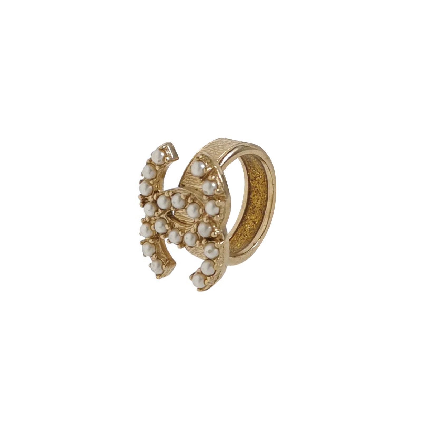Chanel Chanel Imitation Pearl Double C Logo Ring Size 15 -z2505 Size ONE SIZE - 1 Thumbnail