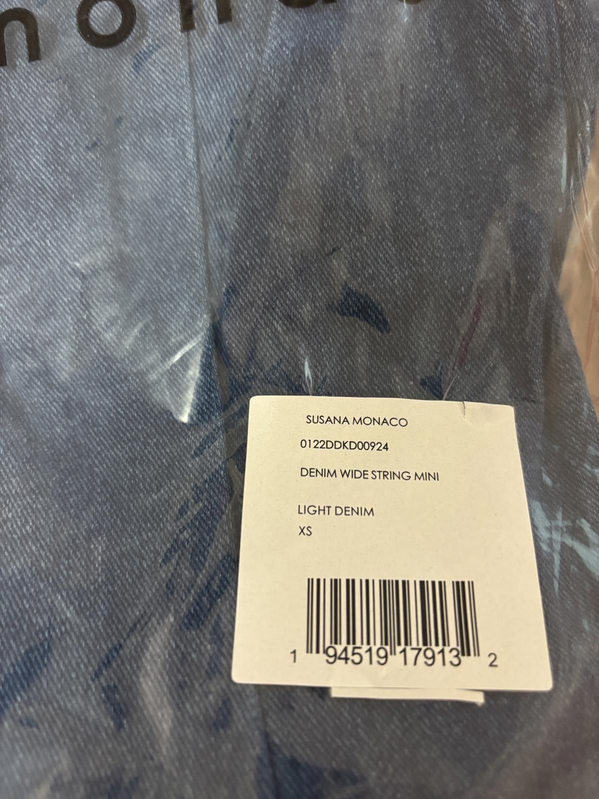 Designer Stylish Susana Monaco Light Denim Dress X Small Size XS / US 0-2 / IT 36-38 - 6 Thumbnail