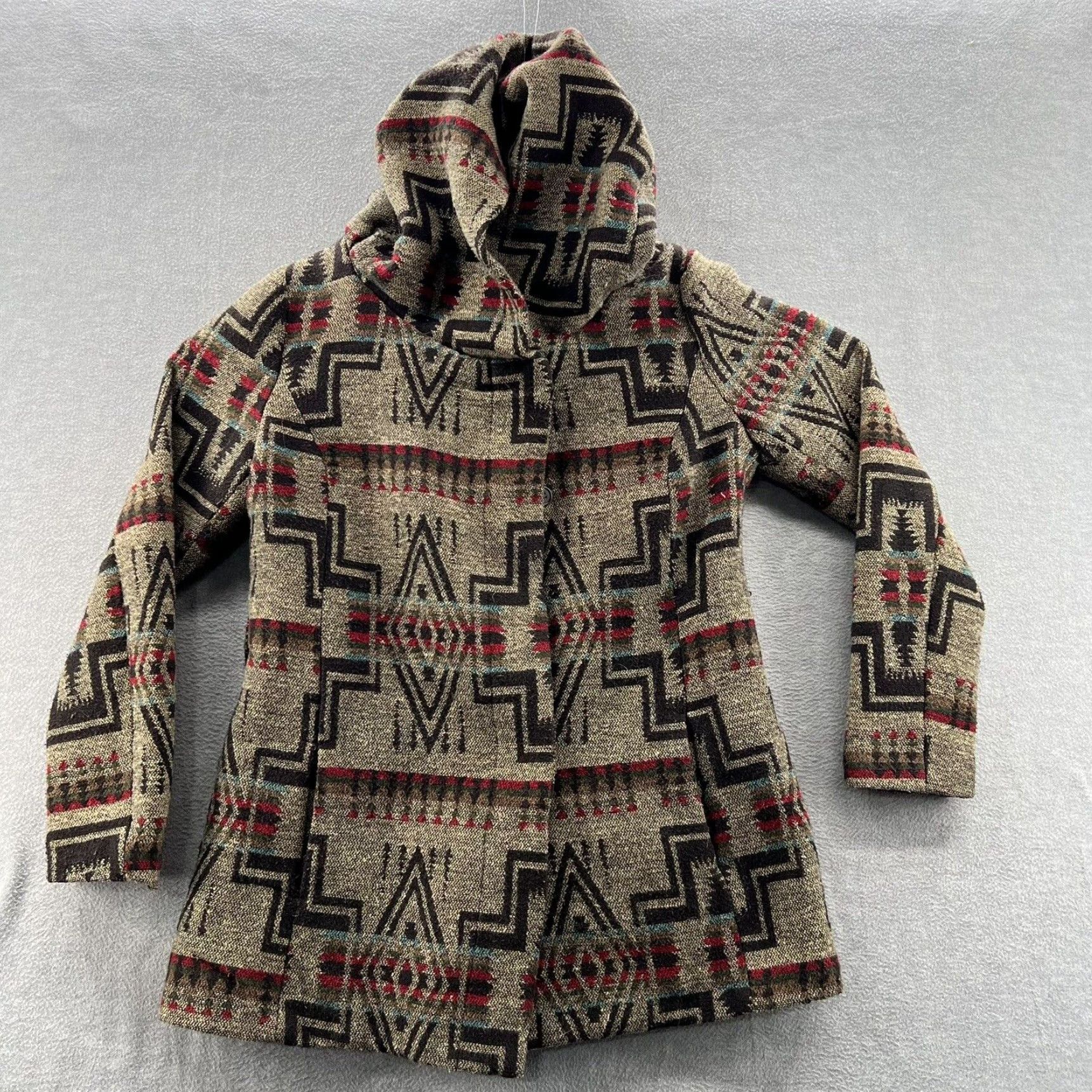 Mossimo Women s Native Aztec Southwestern Patterned Hooded Open Front Cardigan Coat Mossimo Size M Grailed