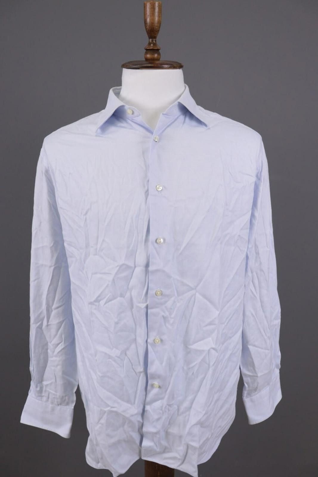 Ermenegildo Zegna Ermenegildo Zegna Regualr Fit Blue Shirt Size 43 / 17 Size US M / EU 48-50 / 2 - 1 Thumbnail