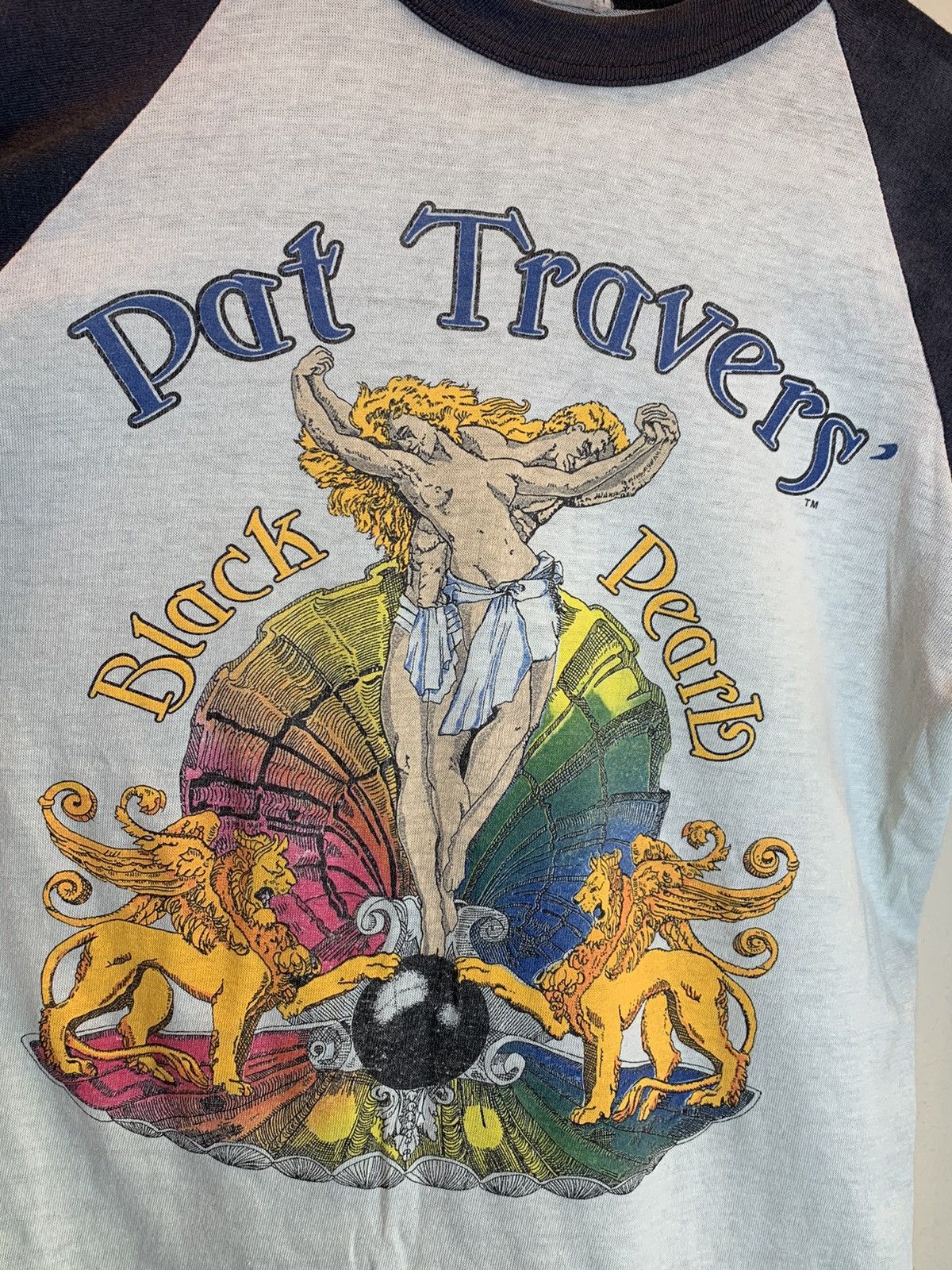 Band Tees RARE* Vintage 1982 Pat Travers Black Pearl Tour Raglan Shirt Size US M / EU 48-50 / 2 - 3 Thumbnail