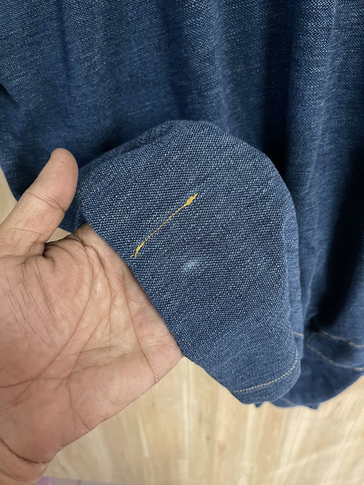 45rpm × Indigo × Japanese Brand 45RPM Deep Indigo Polo Shirt L Made in Japan 🇯🇵 Size US L / EU 52-54 / 3 - 14 Thumbnail